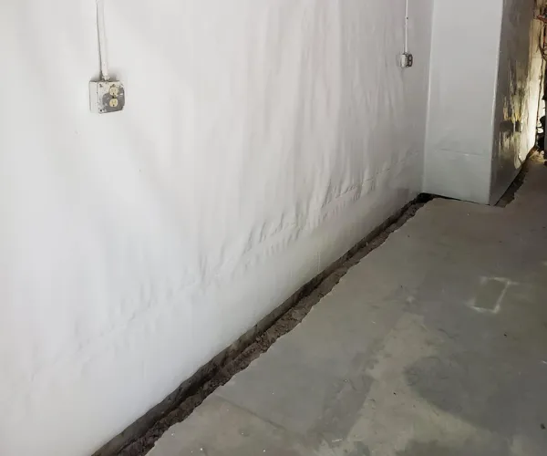 An interior view of a home basement